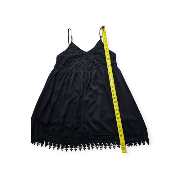 Avec Black Lace Sleeveless Mini Babydoll Dress Women Size L - Picture 3 of 7